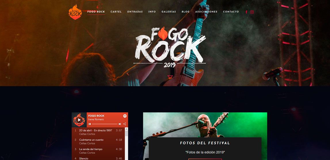 Diseño de la pagina web de Festival Fogorock en Ayllón. Segovia